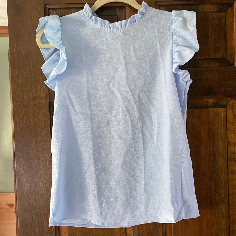 Shein baby blue blouse